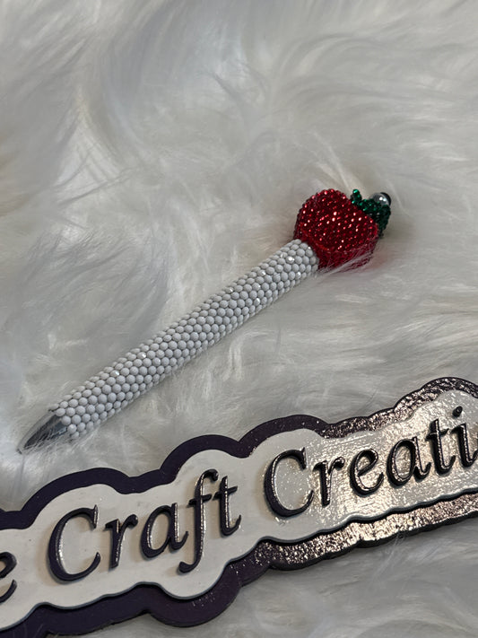 #28 Apple Rhinestone Pen