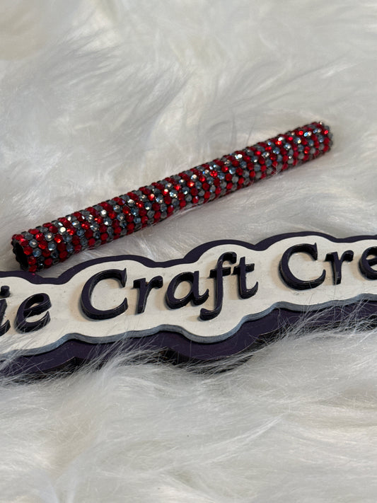 #25 Red and Black Shadow Rhinestone Pen