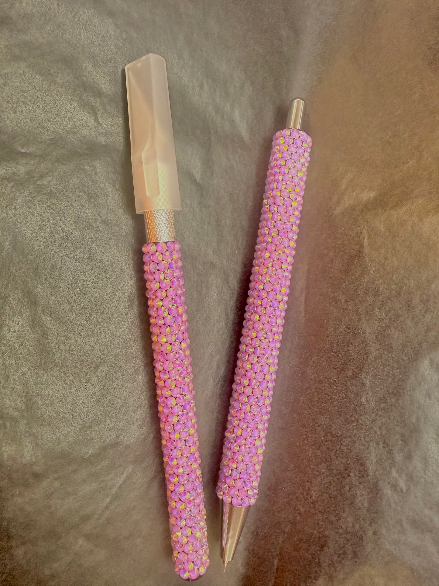 Pink Rhinestone Weeding Pen and Exacto Knife Combo