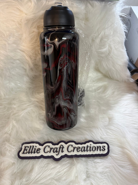 #1 40oz Hydro Red, Silver and Black