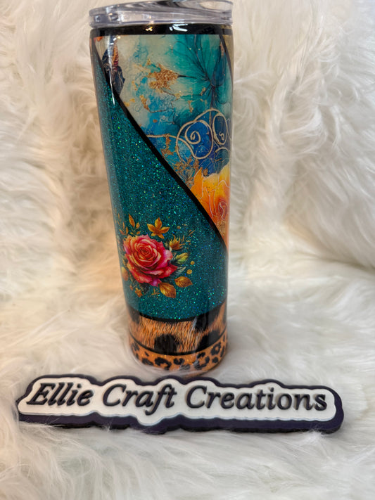 # 7 30oz Skinny - Orange Leopard