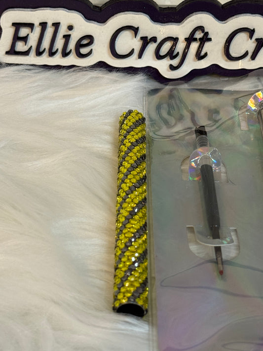 #14 Gold and Black Shadow Rhinestone Pen