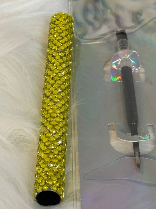#10 Yellow Crystal Rhinestone Pen