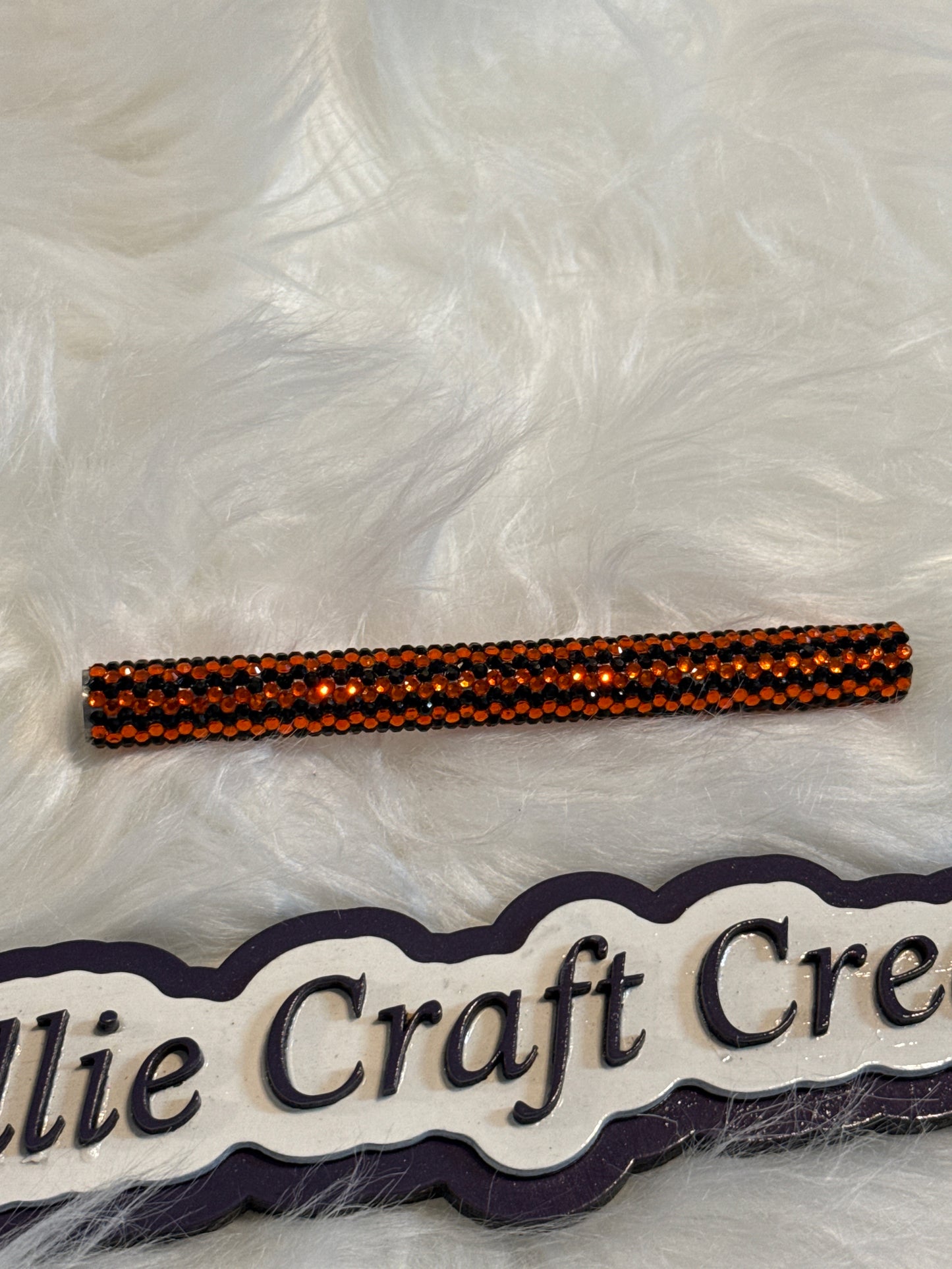 #22 Black and Orange Rhinestone Pen