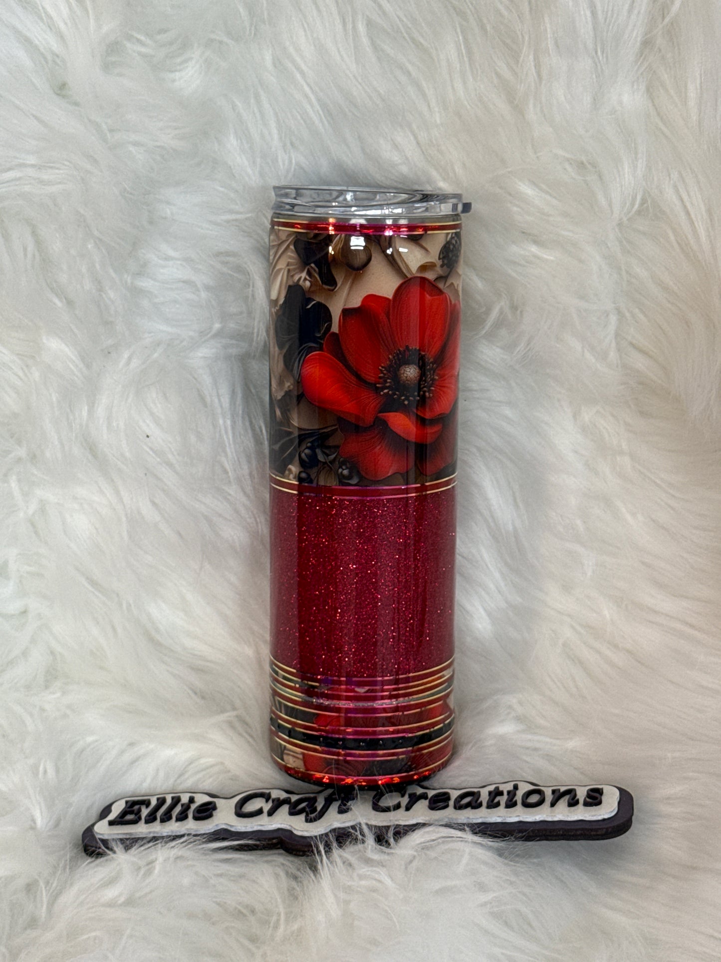 #24 30oz Red/Black Flower