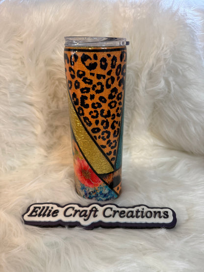 # 7 30oz Skinny - Orange Leopard