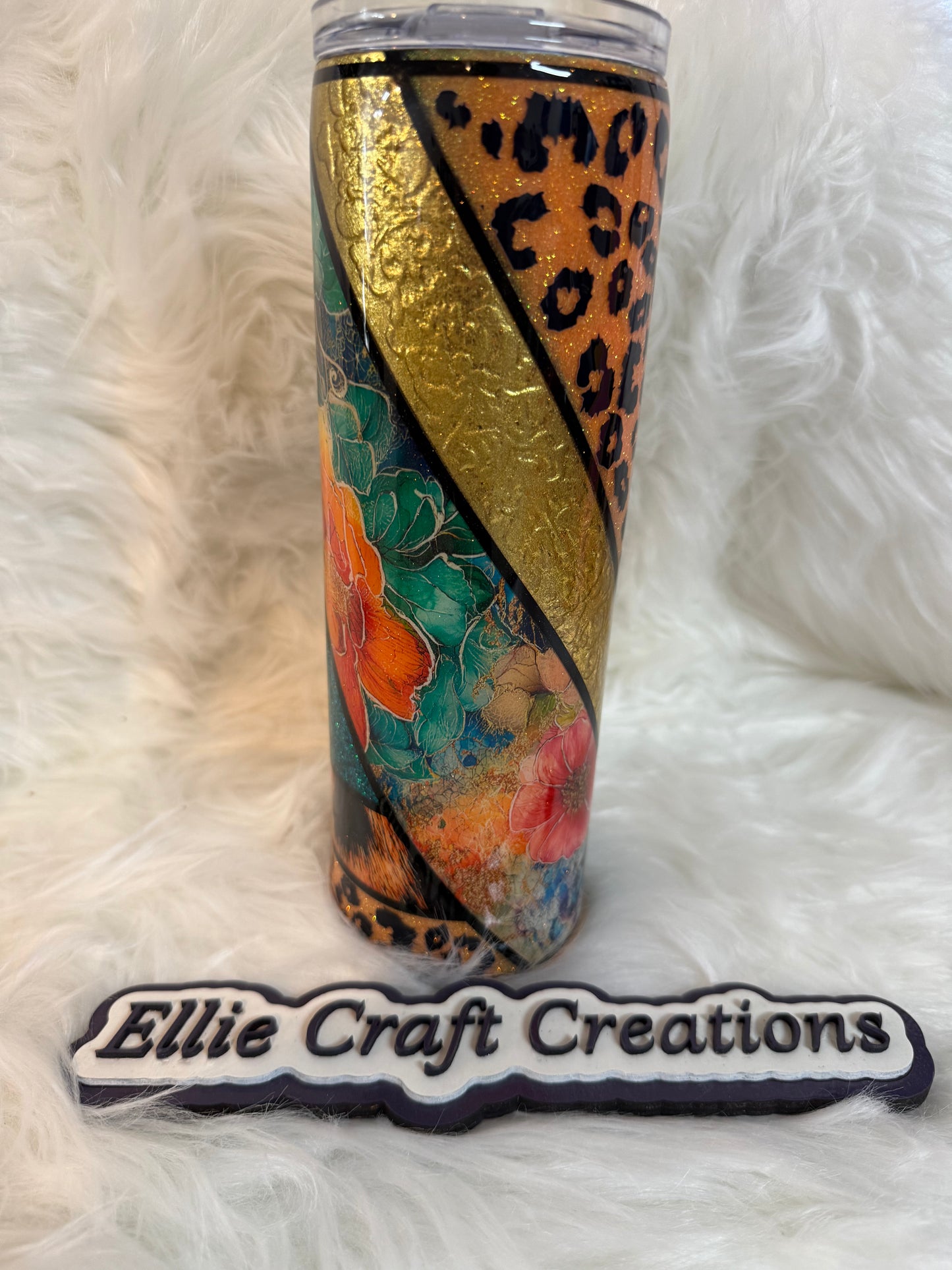 # 7 30oz Skinny - Orange Leopard