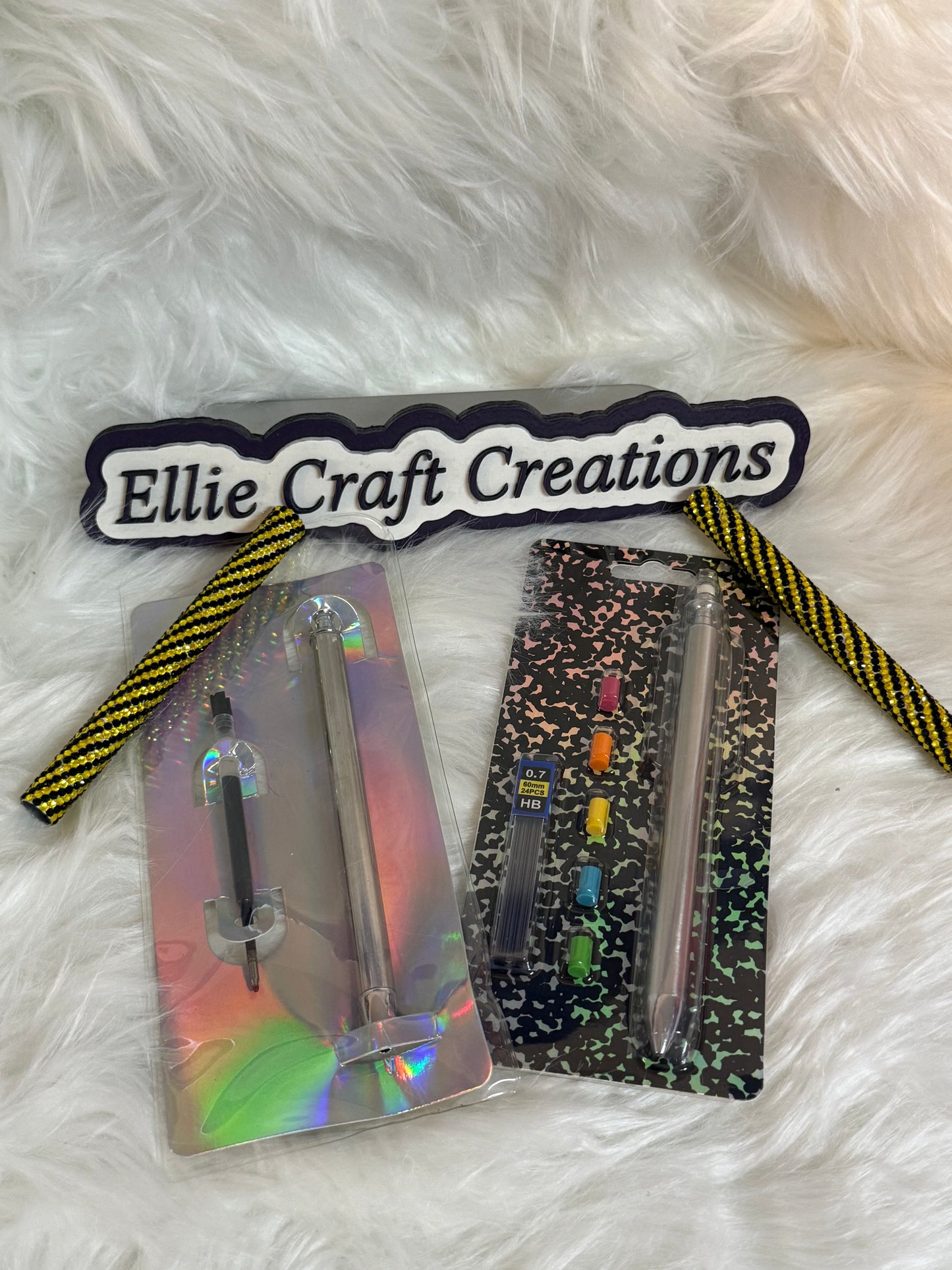 #21 Black and Gold Rhinestone Pen and Mechanical Pencil Set