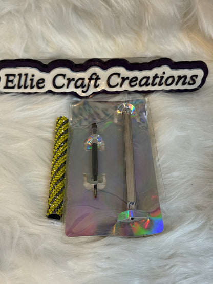 #14 Gold and Black Shadow Rhinestone Pen