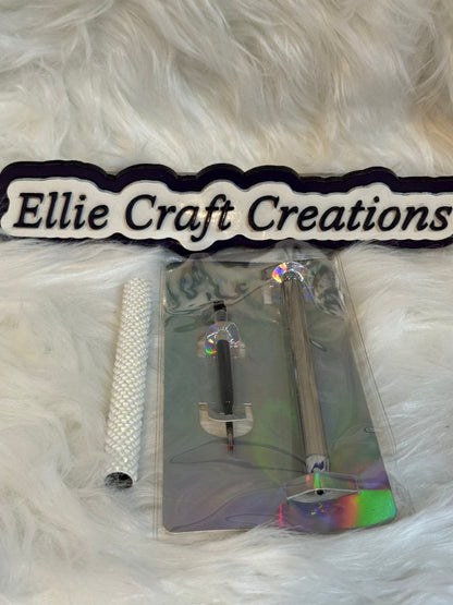 #7 White Opal Rhinestone Pen