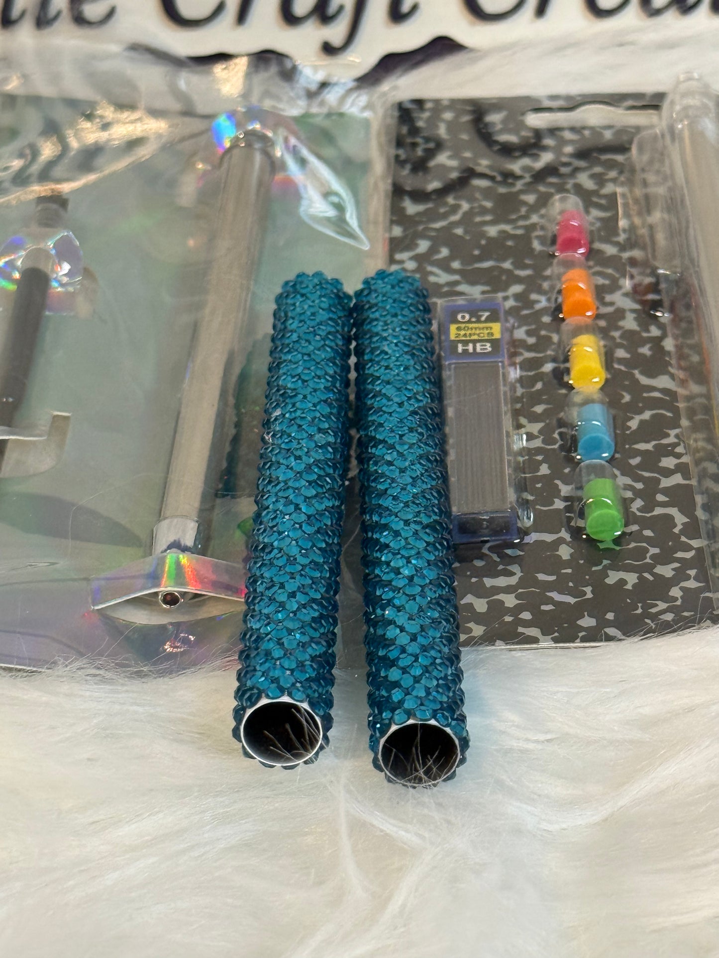 #20 Blue Rhinestone Pen and Pencil Set