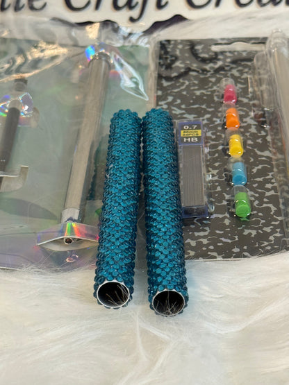 #20 Blue Rhinestone Pen and Pencil Set