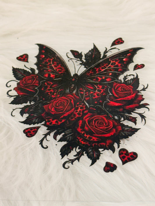 Red Gothic Roses/Butterfly
