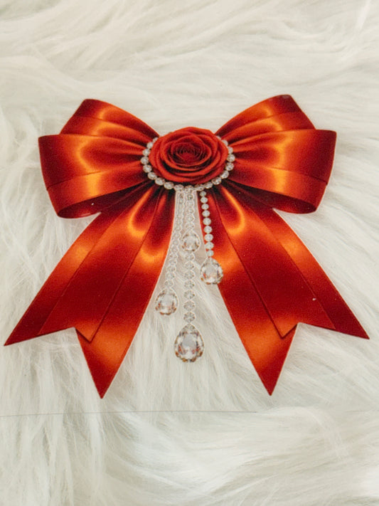 Orange Bow and Diamonds