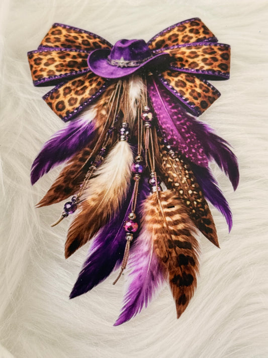 Purple Cowboy Hat Bow