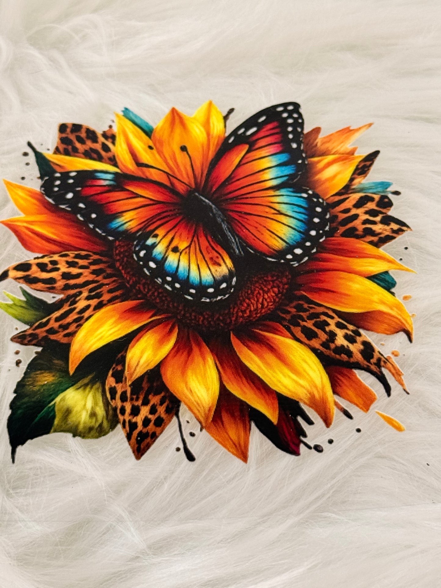 Butterfly and sunflower