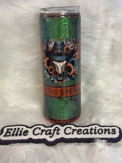 #14 20oz Skinny - Western Faux Leather